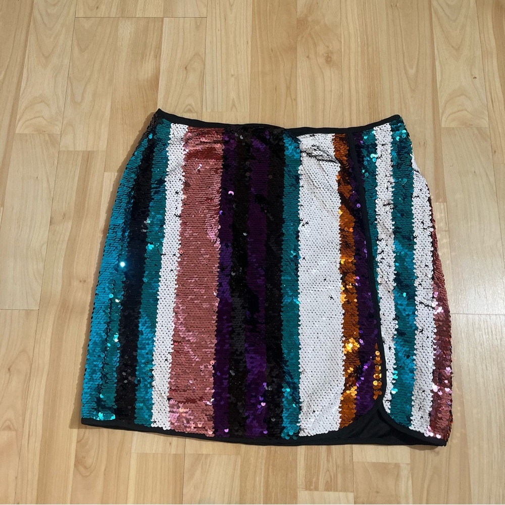 Jun&Ivy mini multicolored sequin mini skirt womens size medium